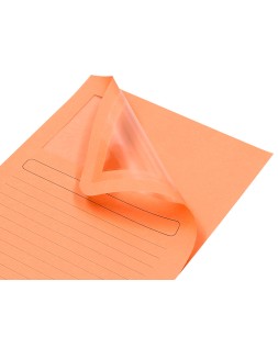 Subcarpeta cartulina q-connect din a4 naranja con ventana transparente 120 g/m2