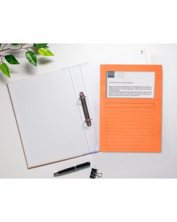 Subcarpeta cartulina q-connect din a4 naranja con ventana transparente 120 g/m2