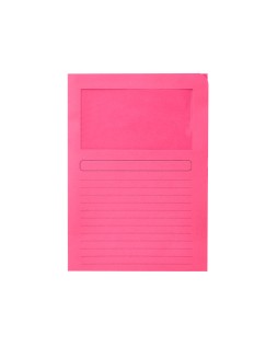 Subcarpeta cartulina q-connect din a4 colores surtidos con ventana transparente 120g/m2 paquete de 25 unidades