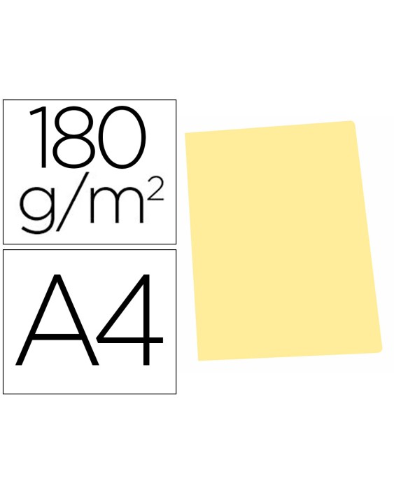 Subcarpeta cartulina gio din a4 amarillo pastel 180 g/m2