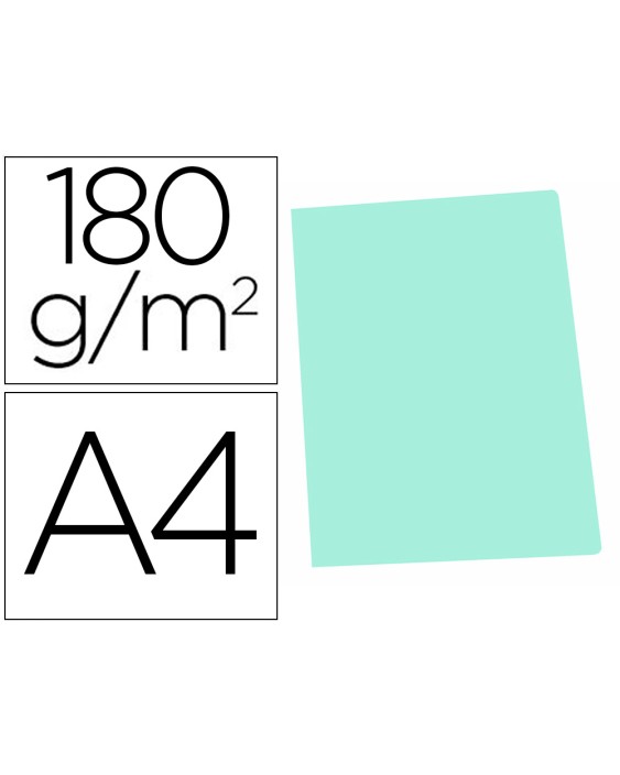 Subcarpeta cartulina gio din a4 verde pastel 180 g/m2