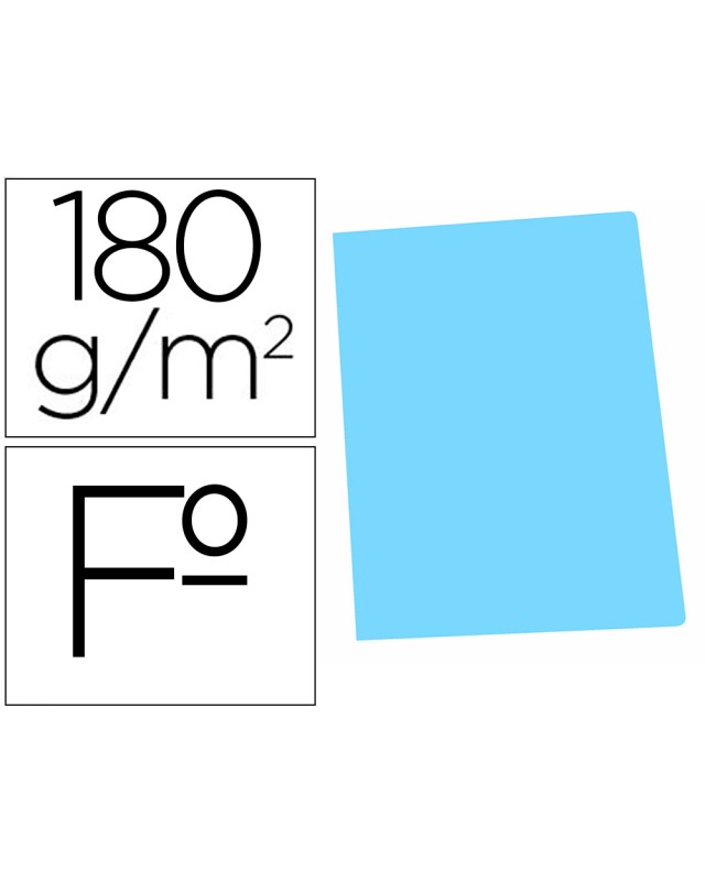Subcarpeta cartulina gio folio celeste pastel 180 g/m2