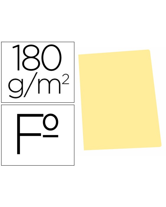 Subcarpeta cartulina gio folio amarillo pastel 180 g/m2