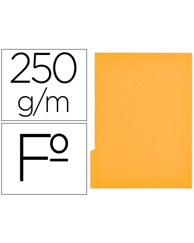 Subcarpeta cartulina gio folio pestaña izquierda 250 g/m2 amarillo