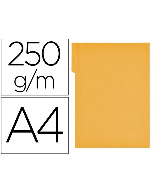 Subcarpeta cartulina gio din a4 pestaña derecha 250 g/m2 amarillo