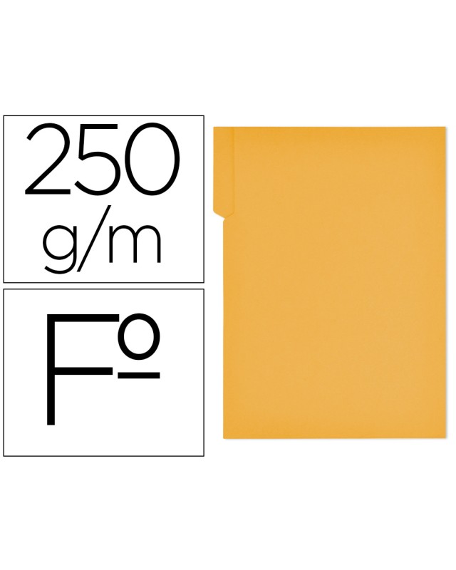 Subcarpeta cartulina gio folio pestaña derecha 250 g/m2 amarillo