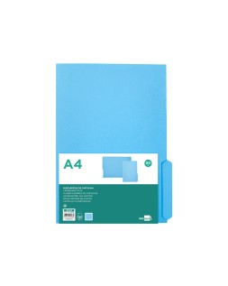 Subcarpeta cartulina liderpapel din a4 pestaña derecha 240g/m2 azul