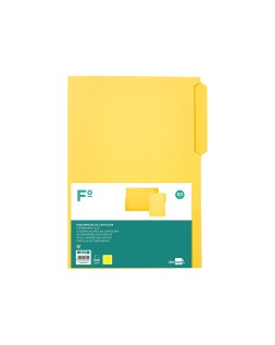 Subcarpeta cartulina liderpapel folio pestaña izquierda 240g/m2 amarillo