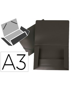 Carpeta liderpapel portadocumentos solapas polipropileno din a3 negro opaco lomo flexible