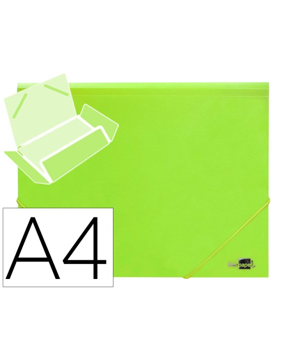 Carpeta liderpapel gomas solapas polipropileno din a4 amarillo fluor opaco