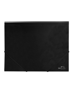 Carpeta liderpapel gomas tres solapas polipropileno din a4 color negro opaco