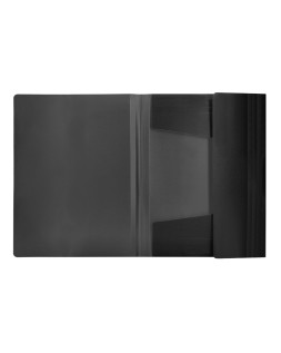 Carpeta liderpapel gomas tres solapas polipropileno din a4 color negro opaco