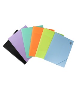Carpeta liderpapel gomas tres solapas polipropileno din a4 color negro opaco