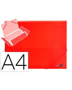 Carpeta liderpapel gomas tres solapas polipropileno din a4 color rojo translucido