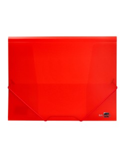 Carpeta liderpapel gomas tres solapas polipropileno din a4 color rojo translucido