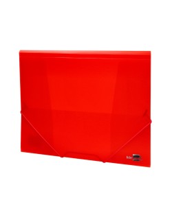 Carpeta liderpapel gomas tres solapas polipropileno din a4 color rojo translucido