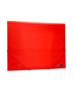 Carpeta liderpapel gomas tres solapas polipropileno din a4 color rojo translucido
