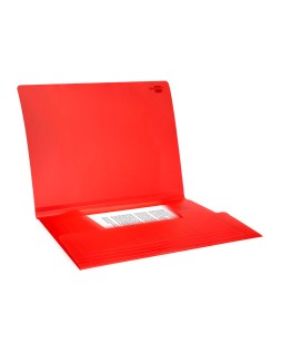 Carpeta liderpapel gomas tres solapas polipropileno din a4 color rojo translucido