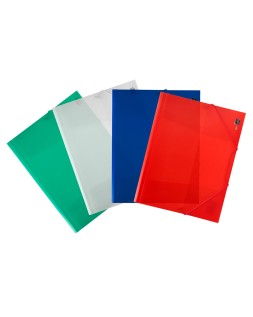 Carpeta liderpapel gomas tres solapas polipropileno din a4 color rojo translucido