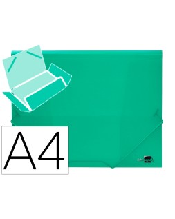 Carpeta liderpapel gomas solapas 34963 polipropileno din a4 verde translucido