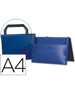 Carpeta liderpapel portadocumentos broche polipropileno din a4 azul con asa