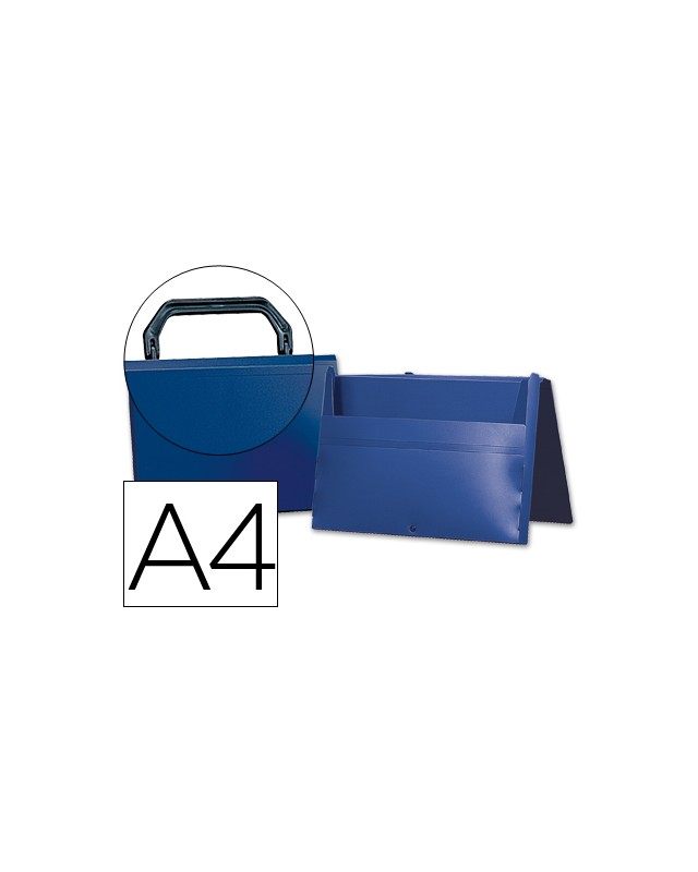 Carpeta liderpapel portadocumentos broche polipropileno din a4 azul con asa