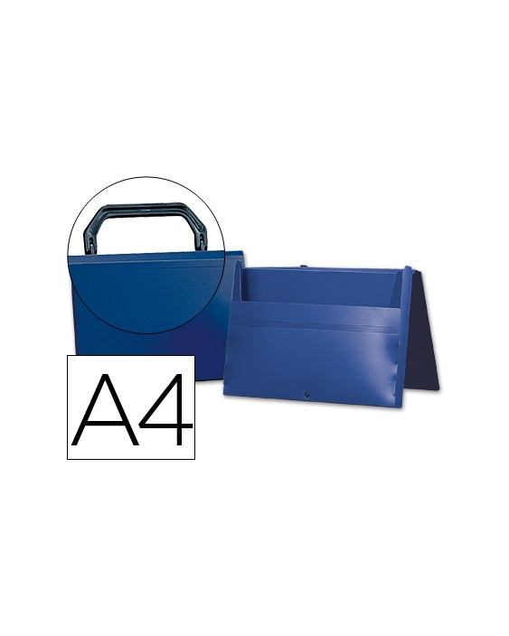 Carpeta liderpapel portadocumentos broche polipropileno din a4 azul con asa