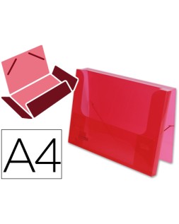 Carpeta liderpapel portadocumentos gomas 36930 polipropileno din a4 rojo translucido lomo 25 mm