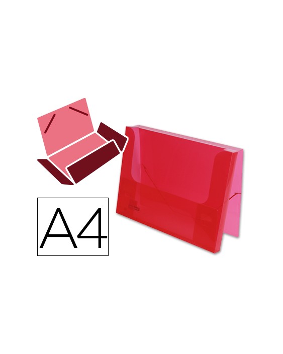 Carpeta liderpapel portadocumentos gomas 36930 polipropileno din a4 rojo translucido lomo 25 mm