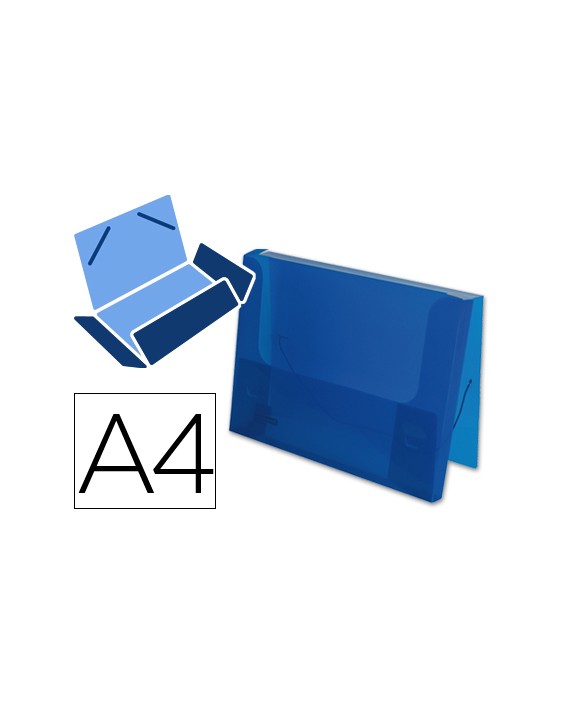 Carpeta liderpapel portadocumentos gomas 36932 polipropileno din a4 azul translucido lomo 25 mm