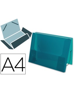 Carpeta liderpapel portadocumentos gomas 36933 polipropileno din a4 verde translucido lomo 25 mm