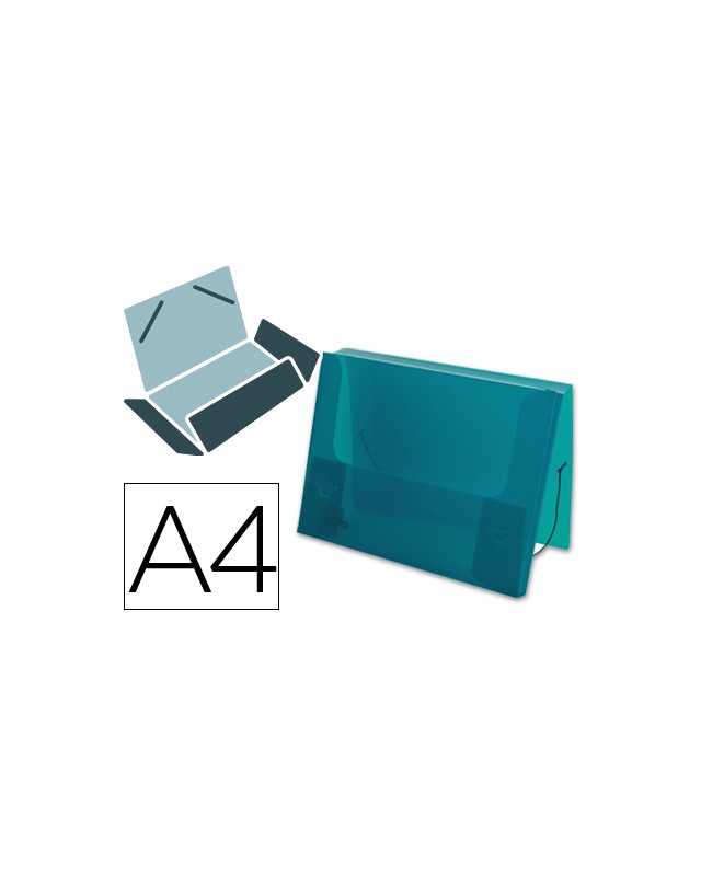 Carpeta liderpapel portadocumentos gomas 36933 polipropileno din a4 verde translucido lomo 25 mm