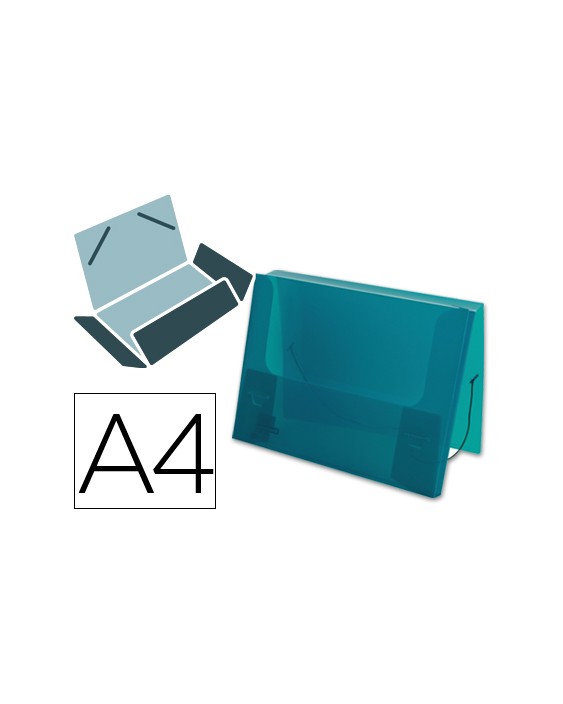 Carpeta liderpapel portadocumentos gomas 36933 polipropileno din a4 verde translucido lomo 25 mm