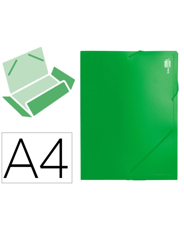 Carpeta liderpapel portadocumentos 36903 polipropileno dina4 verde lomo 50 mm
