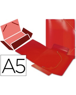 Carpeta liderpapel gomas tres solapas polipropileno din a5 color rojo