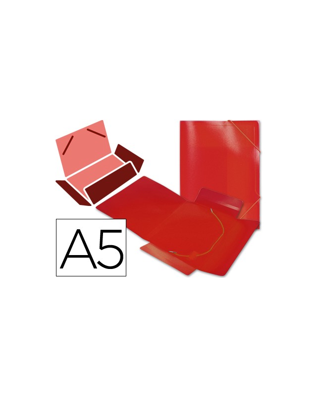Carpeta liderpapel gomas tres solapas polipropileno din a5 color rojo