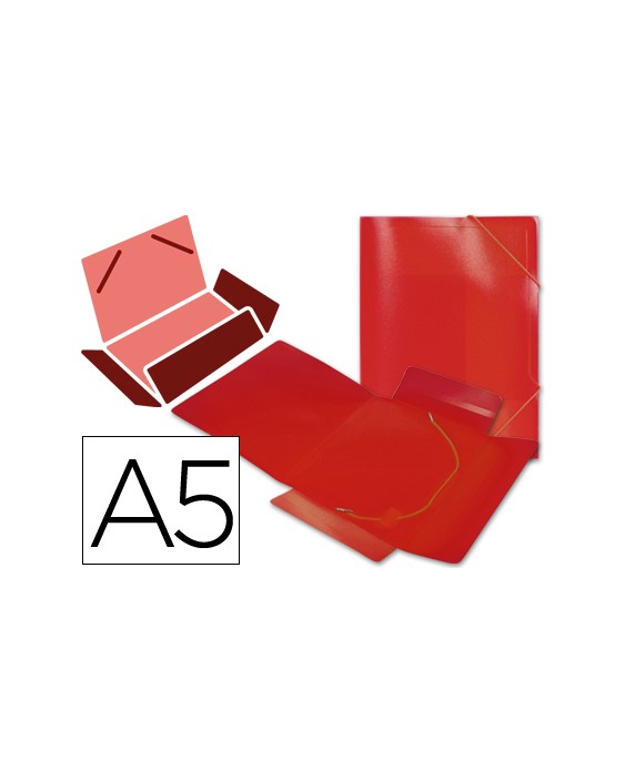 Carpeta liderpapel gomas tres solapas polipropileno din a5 color rojo