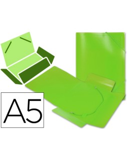Carpeta liderpapel gomas tres solapas polipropileno din a5 color verde