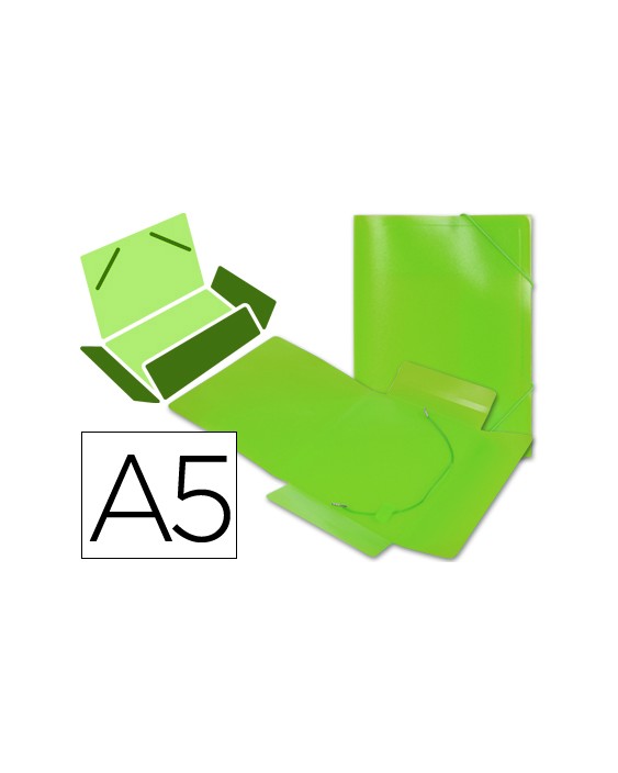 Carpeta liderpapel gomas tres solapas polipropileno din a5 color verde
