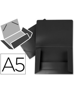 Carpeta liderpapel gomas tres solapas polipropileno din a5 color negro opaco