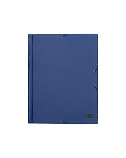 Carpeta liderpapel gomas tres solapas plastico folio color azul