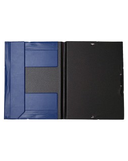 Carpeta liderpapel gomas tres solapas plastico folio color azul