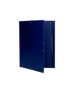 Carpeta liderpapel gomas tres solapas plastico folio color azul