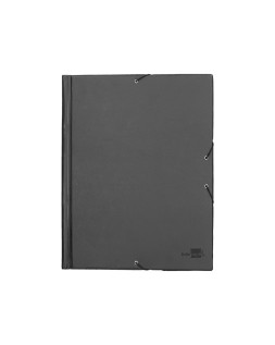 Carpeta liderpapel gomas tres solapas plastico folio color negro