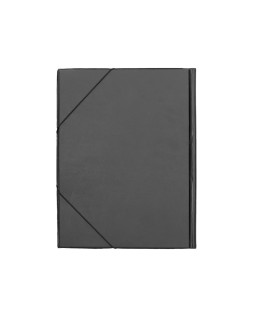 Carpeta liderpapel gomas tres solapas plastico folio color negro
