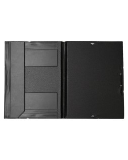 Carpeta liderpapel gomas tres solapas plastico folio color negro