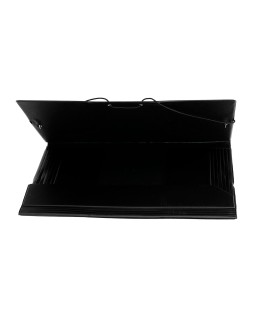 Carpeta liderpapel gomas tres solapas plastico folio color negro