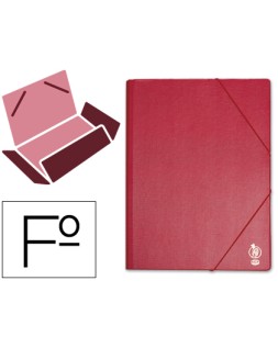 Carpeta liderpapel gomas tres solapas plastico folio color rojo