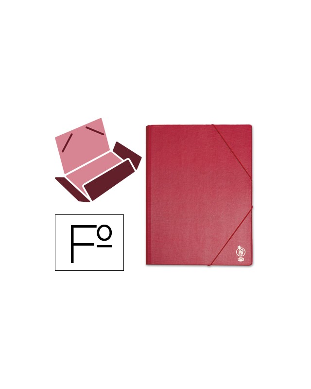 Carpeta liderpapel gomas tres solapas plastico folio color rojo