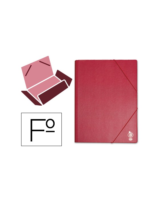 Carpeta liderpapel gomas tres solapas plastico folio color rojo